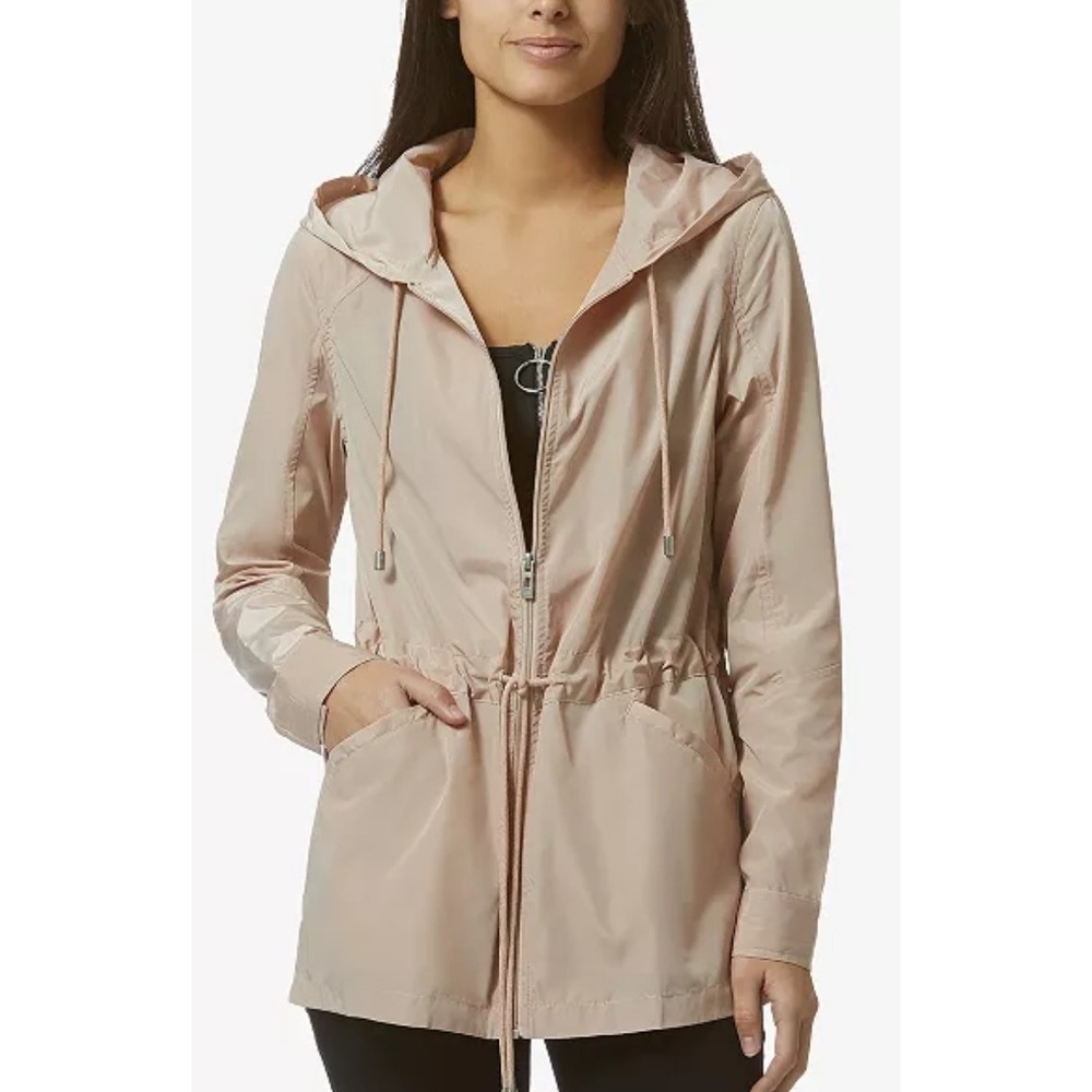 Avec Les Filles Womens Windbreaker Hooded Jacket Small Pink Outdoors Casual